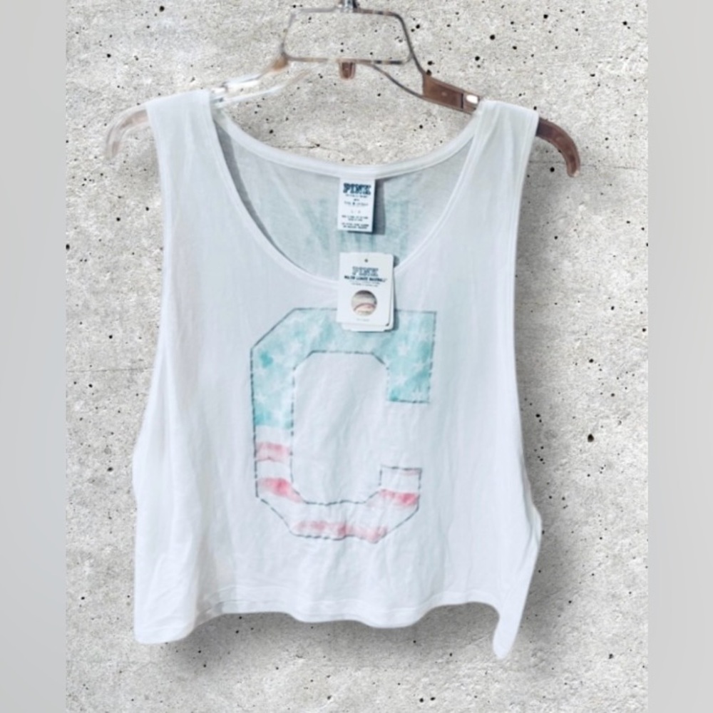 NWT PINK VS MLB Cleveland Indians Cropped Tank Top